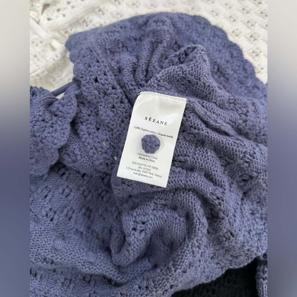 Sezane MARTIE CARDIGAN in mineral Blue, XS S M L - Picture 8 of 9
